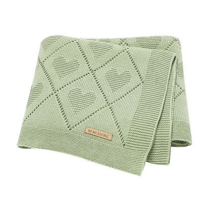 Baby Knit Blanket Super Soft Cotton Swaddle Wrap 90x70cm
