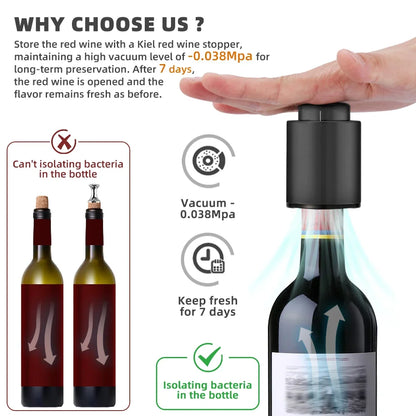 2-Piece Vacuum Wine Bottle Stopper Set