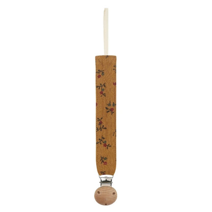 Baby Pacifier Clip with Soft Cotton Strap & Wooden Bead