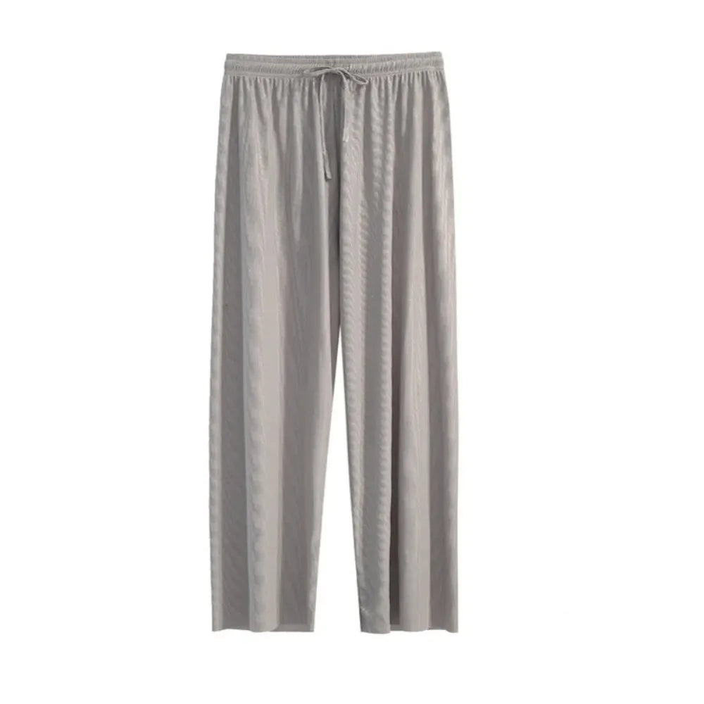 Women's Wide Leg Ice Silk Pants – Casual Summer Trousers