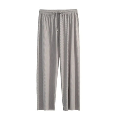 Women's Wide Leg Ice Silk Pants – Casual Summer Trousers