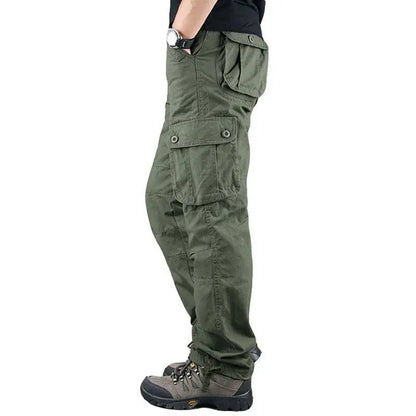 Men's Camo Tactical Cargo Pants – Multi-Pocket Cotton Work Trousers, Big Sizes