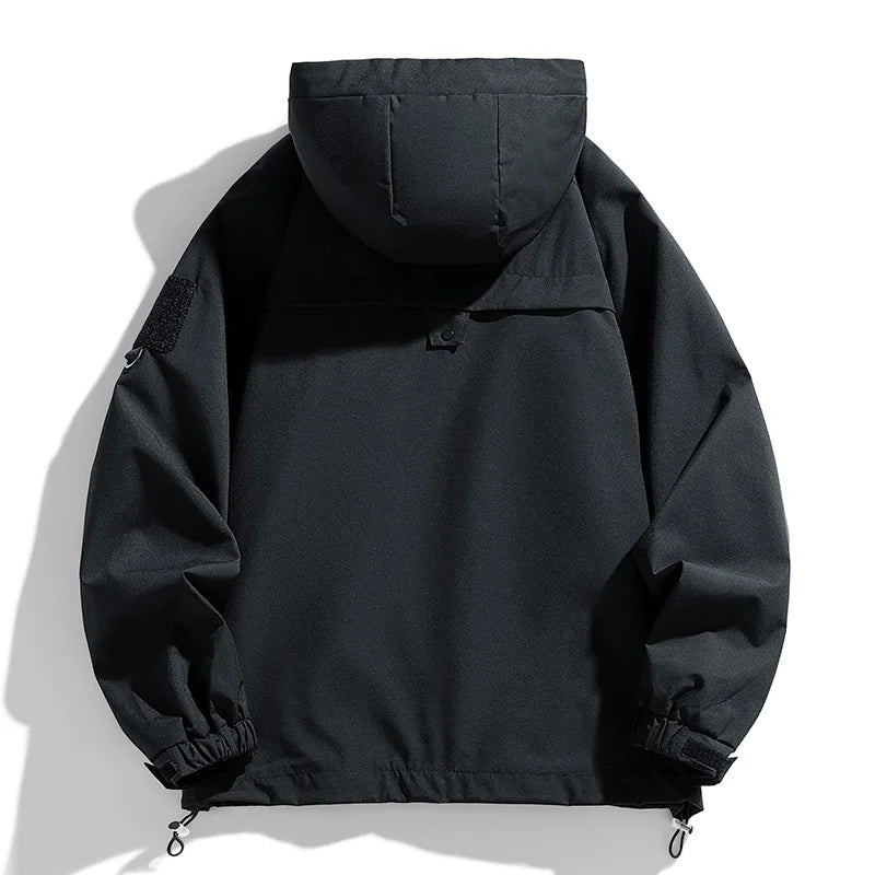 Men's Waterproof Hooded Windbreaker Jacket – Cargo Style