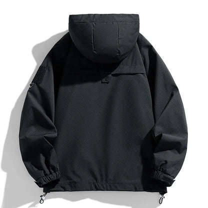 Men's Waterproof Hooded Windbreaker Jacket – Cargo Style