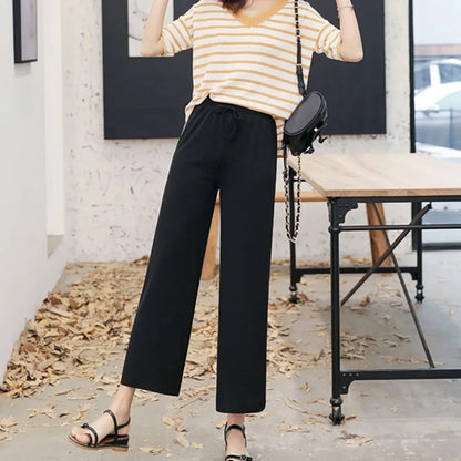 Women's Wide Leg Ice Silk Pants – Casual Summer Trousers