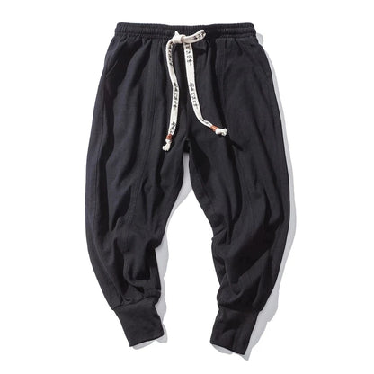 Men's Cotton Linen Harem Pants – Baggy Drop-Crotch Joggers