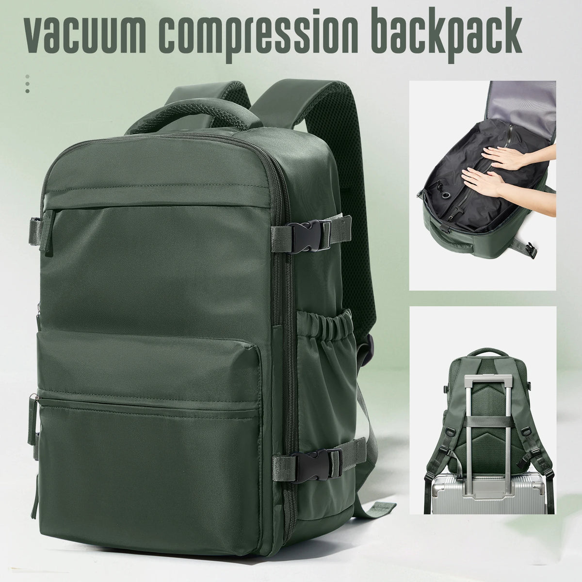Vacuum Compression Backpack – Large Capacity Travel & Laptop Bag