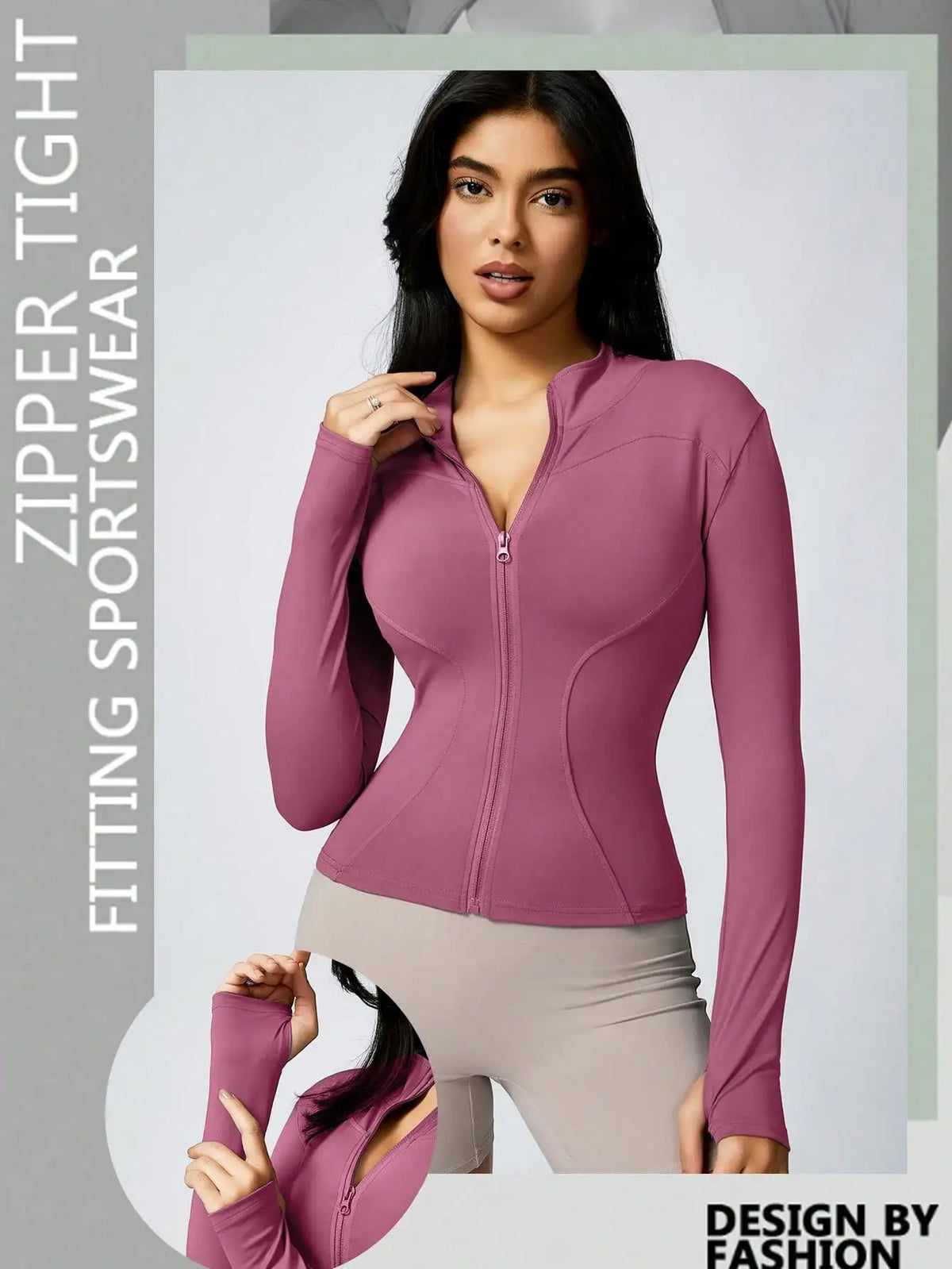 Women's Zip-Up Turtleneck Sports Jacket – Slim Fit
