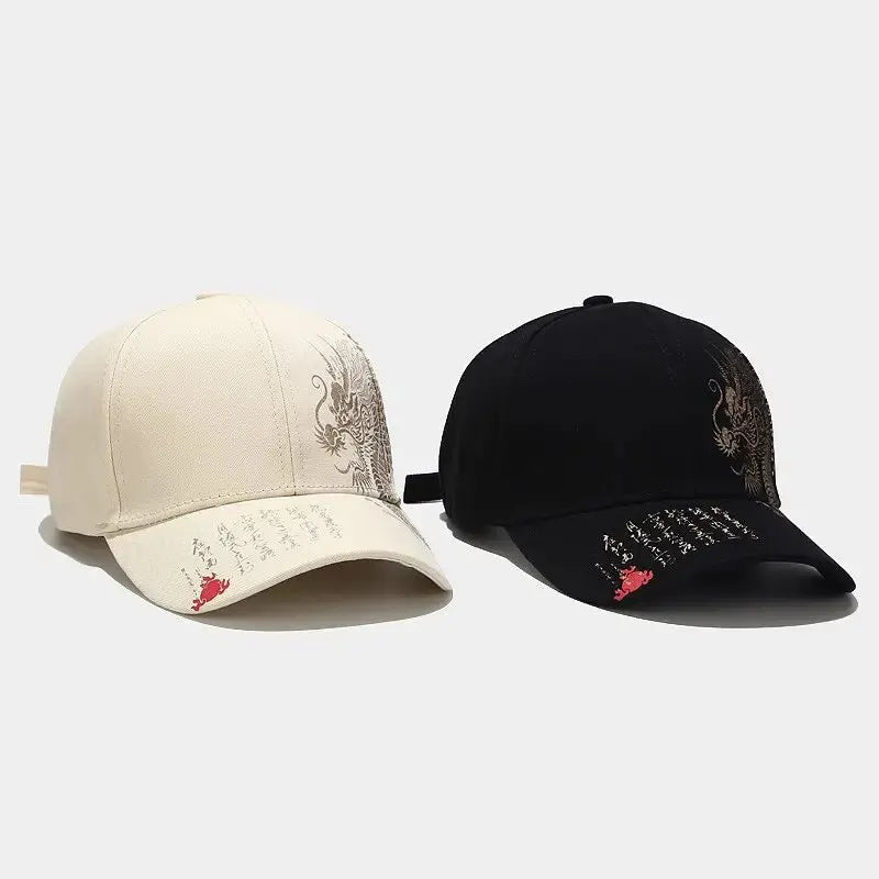 Dragon Embroidery Baseball Cap – Unisex Chinese Style Hat