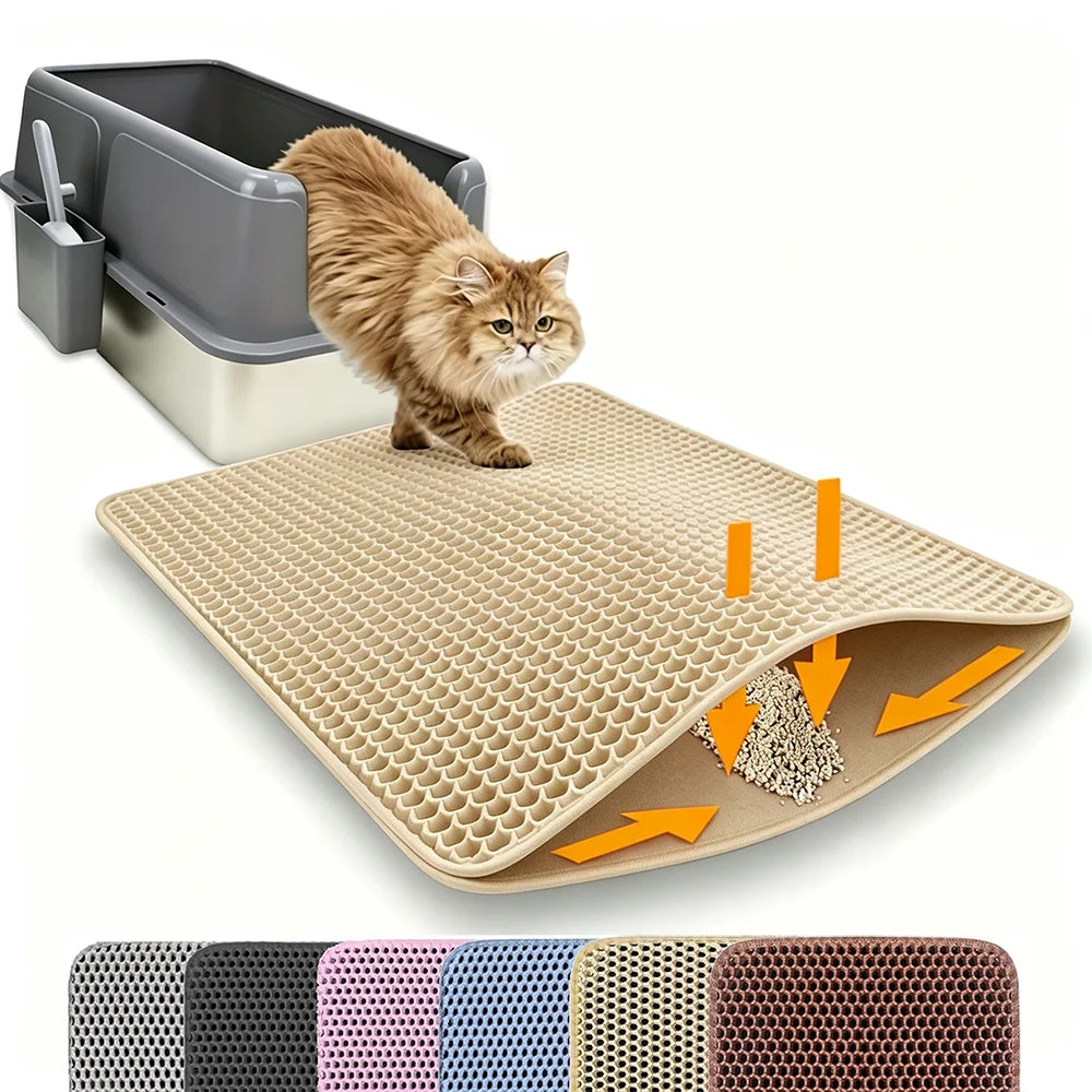 Cat Litter Mat – Double Layer Waterproof Non-Slip Trapping Pad