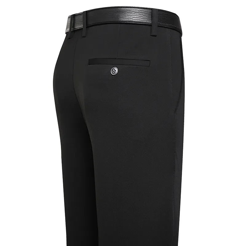 Men's Business Casual Trousers – Slim Fit, Elastic Waist, Lightweight Summer Pants