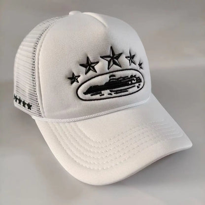 Star Embroidered Foam Trucker Baseball Cap – Adjustable Unisex Hat