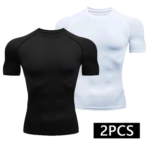 2-Pack Men's Compression T-Shirts – Quick-Dry Running Sport Tops