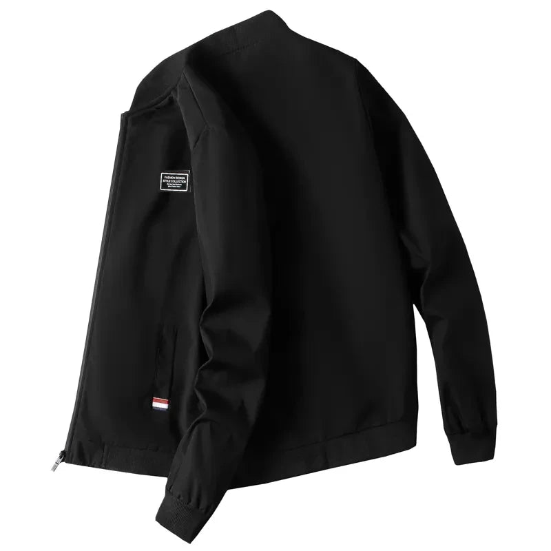 Men's Casual Windproof Bomber Jacket – Zip-Up Spring Autumn Coat