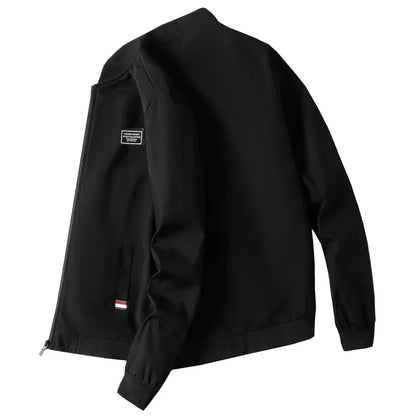 Men's Casual Windproof Bomber Jacket – Zip-Up Spring Autumn Coat