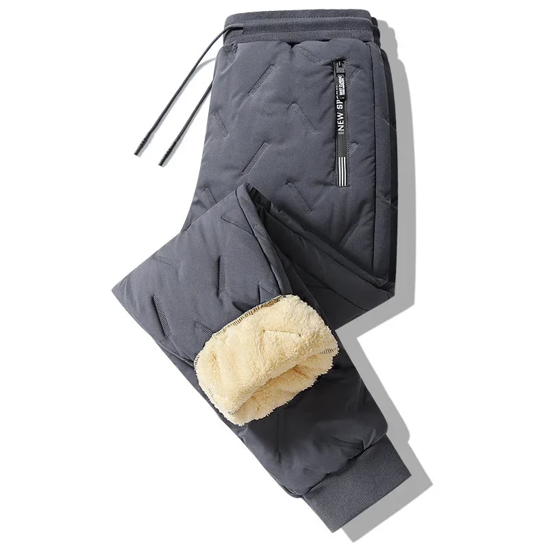 Men's Fleece-Lined Thermal Sweatpants – Waterproof Winter Joggers