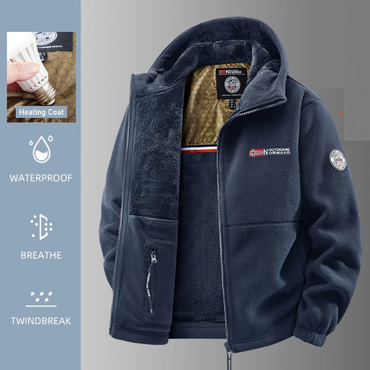 Men's Thermal Fleece Softshell Jacket – Outdoor Hiking Coat