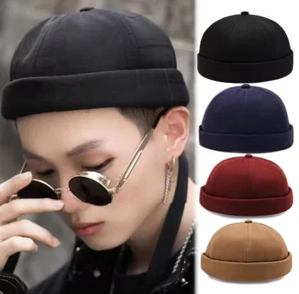 Brimless Docker Cap – Hip Hop Skullcap for Men & Women