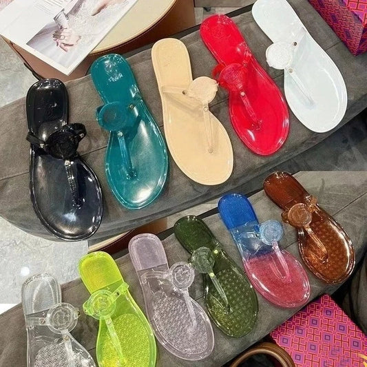 Women's Clear Jelly Flip Flops – Transparent Beach Sandals