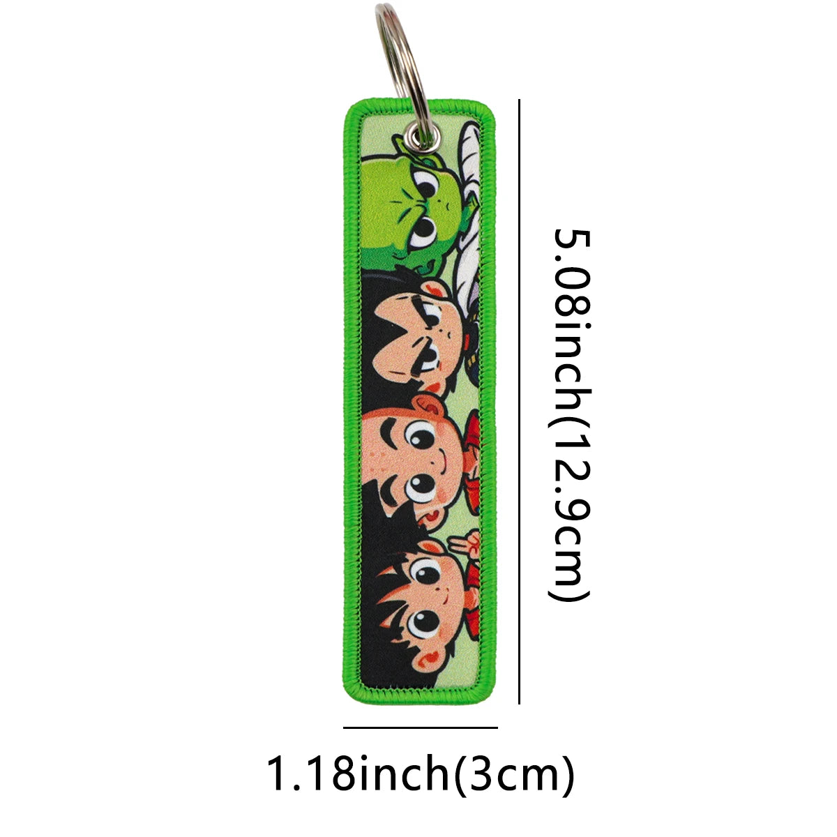 Anime Embroidery Keychain Tag – Cartoon Character Key Ring for Motorcycle, Car & Backpack