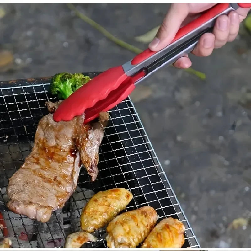 Stainless Steel Kitchen Tongs – Anti-Slip, Heat-Resistant Serving & BBQ Tongs