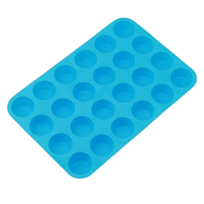 24-Cup Silicone Muffin Pan – Mini Cupcake & Baking Mold