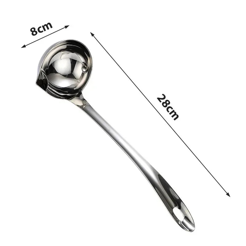 Stainless Steel Oil Skimmer Ladle – Fat Separator Spoon