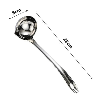 Stainless Steel Oil Skimmer Ladle – Fat Separator Spoon