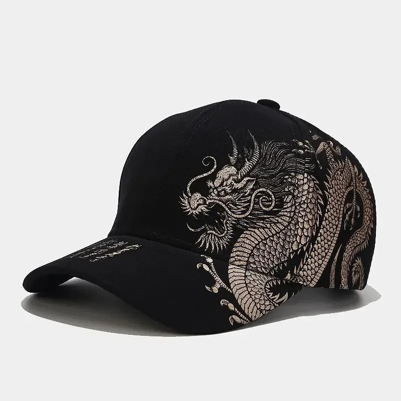Dragon Embroidery Baseball Cap – Unisex Chinese Style Hat