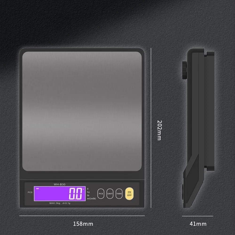 Digital Kitchen Scale with LCD Display – Waterproof Stainless Steel