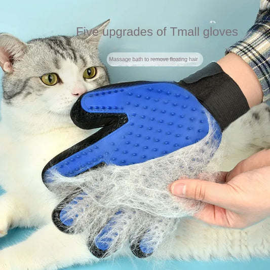 Pet Grooming Glove – Silicone Deshedding Brush for Cats & Dogs