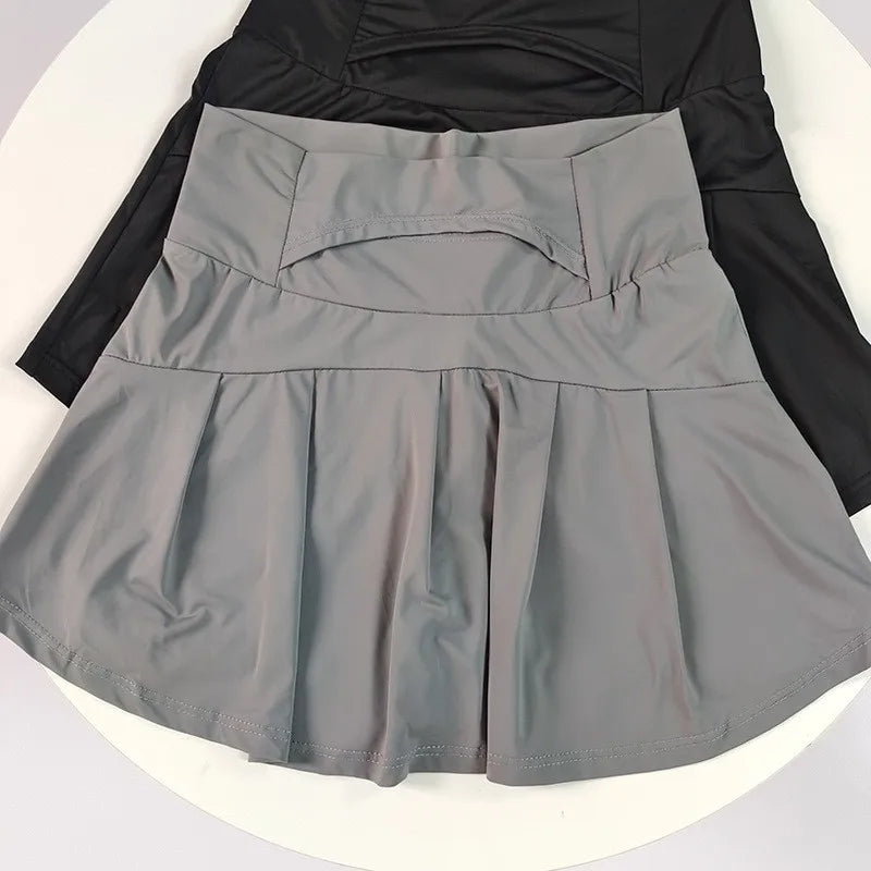 Ice Silk Skort for Women – High Waist Quick-Dry Athletic Skirt