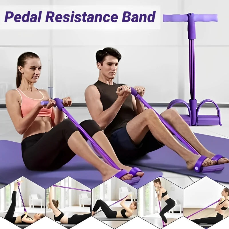 4-Tube Pedal Resistance Band – Home Fitness Puller