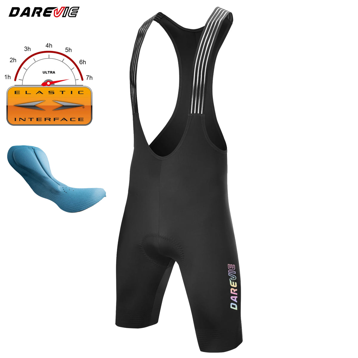 Cycling Bib Shorts Men - Darevie DVP105 Italy Elastic Interface Pad