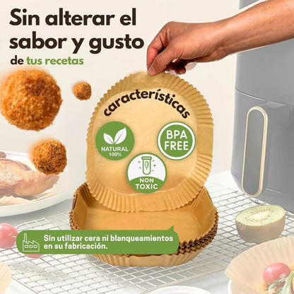 Square Air Fryer Disposable Paper Liners – BPA Free, 7.9" & 9.1"