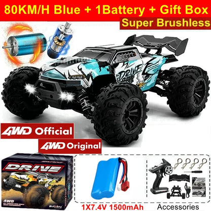 4WD RC Car 1/16 Scale – 50/80KM/H High Speed Off-Road Remote Control Truck