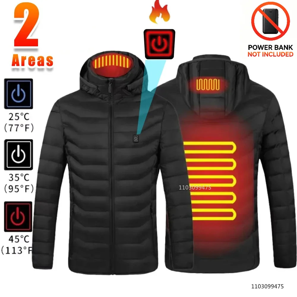 USB Heated Jacket with Up to 25 Heating Zones