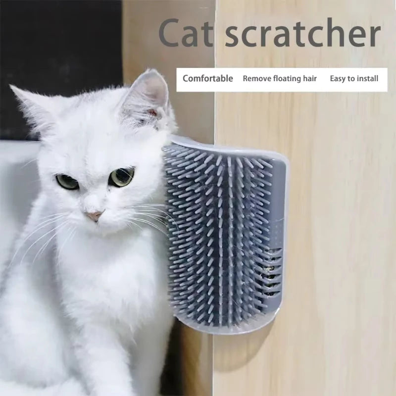 Cat Corner Grooming Brush – Self-Groomer Scratcher with Catnip