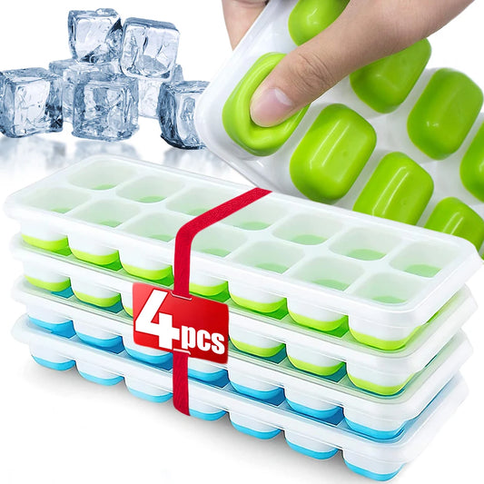 Silicone Ice Cube Tray with Lid – 14-Cube Easy Release Mold