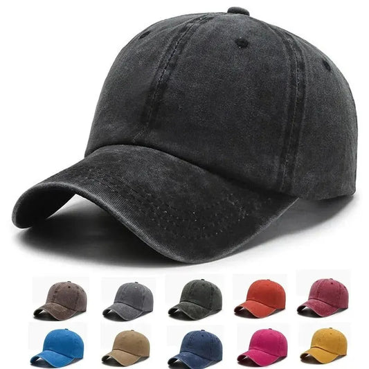 Solid Baseball Cap – Unisex Washed Cotton Snapback Dad Hat