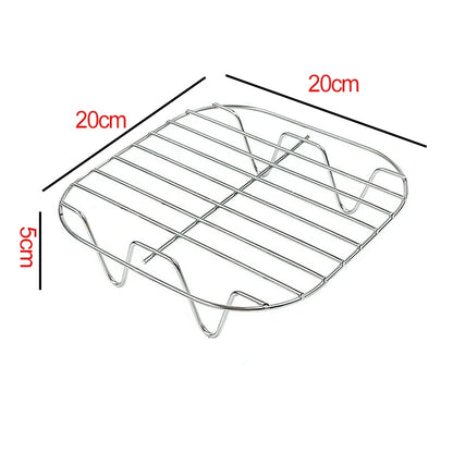 Air Fryer Rack – Stainless Steel Grill & Baking Rack with Skewers