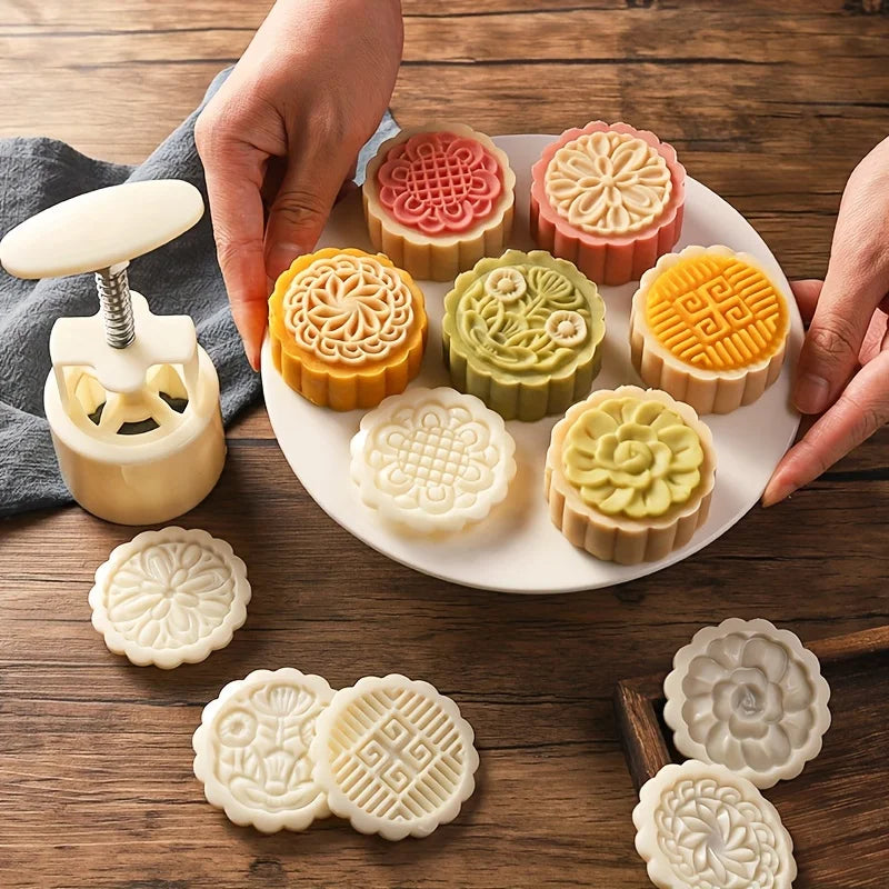 Mooncake Mold Hand Press – DIY Pastry & Mung Bean Cake Stamp