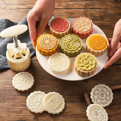 Mooncake Mold Hand Press – DIY Pastry & Mung Bean Cake Stamp