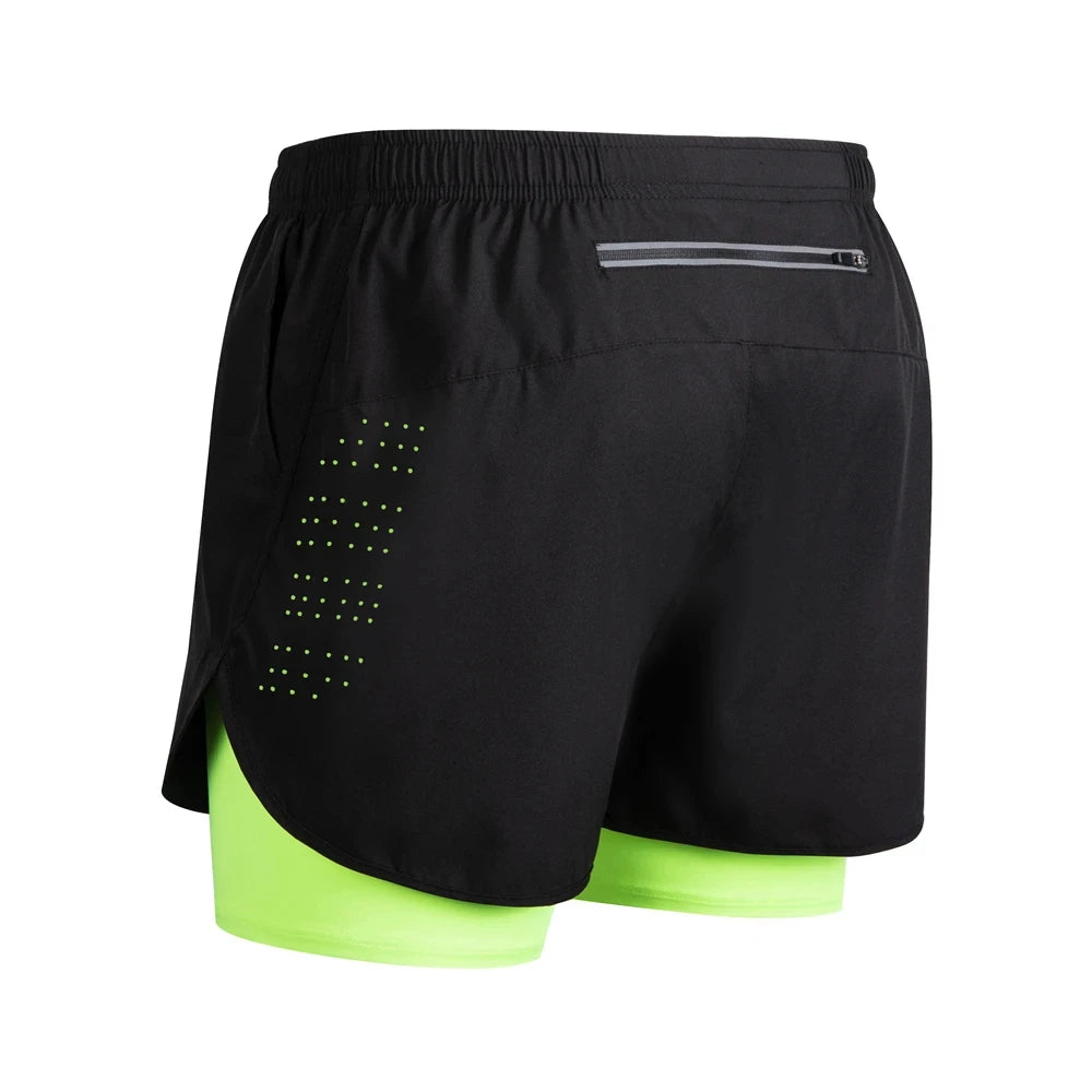 Men's Reflective Running Shorts – Double-Layer Quick-Dry Training Shorts
