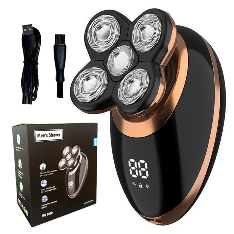 5-in-1 Electric Shaver for Men – Bald Head & Beard Grooming Kit