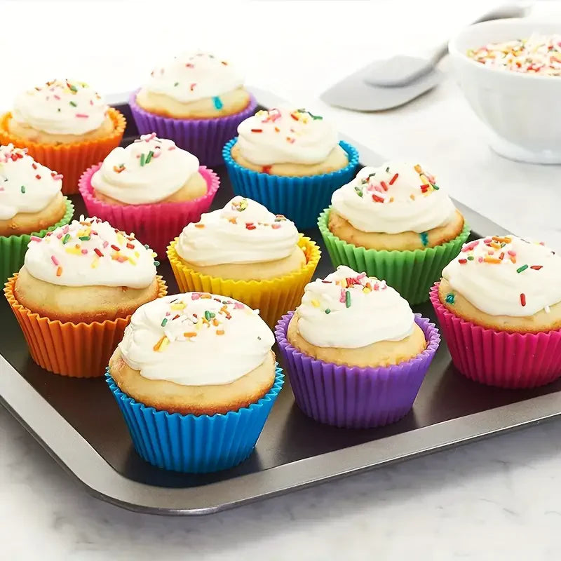 Silicone Cupcake Molds – Reusable Muffin Baking Cups