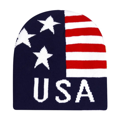 Y2K Letter Print Knit Beanie Hat – Unisex Winter Cap