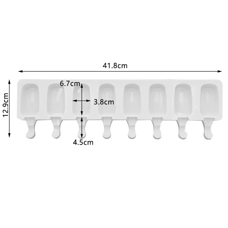 Popsicle Mold Silicone Ice Cream Maker with Wooden Sticks – DIY Lolly & Cake Tool