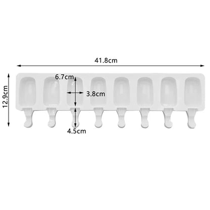Popsicle Mold Silicone Ice Cream Maker with Wooden Sticks – DIY Lolly & Cake Tool