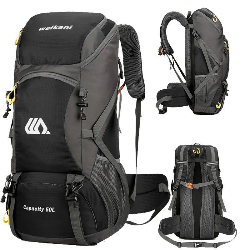 50L Hiking Backpack with Rain Cover – Waterproof Outdoor Travel Bag